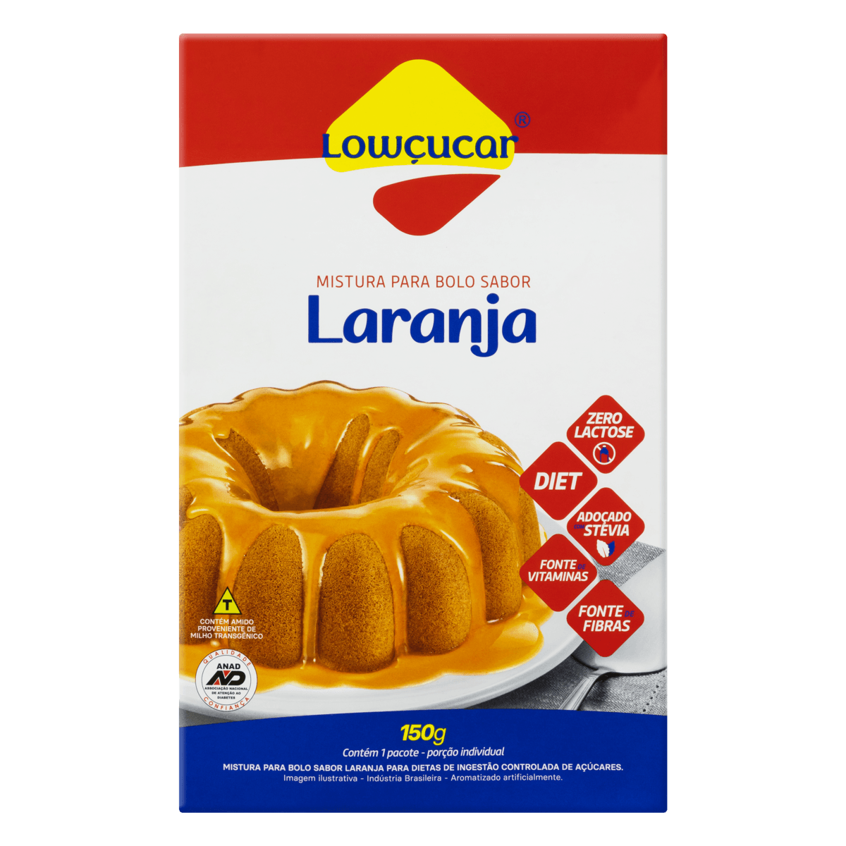 Mistura para Bolo Lowçucar Zero Açúcar Laranja 150g